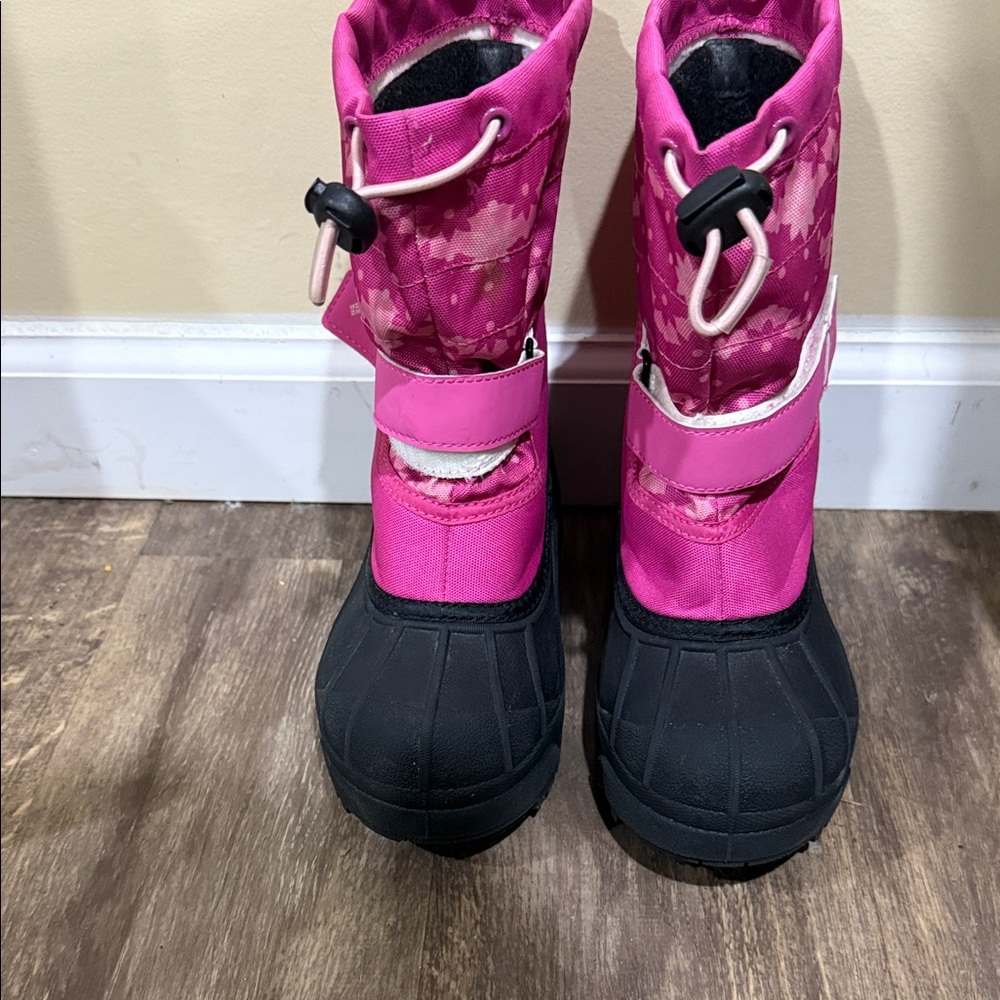 Columbia Pink and Black Kids Snow Boots